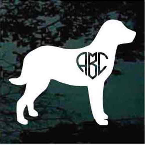 Chesapeake Bay Retriever Heart Monogram Window Decals