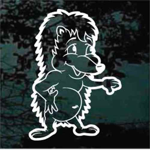 Muscle Hedgehog Cartoon Window Decals