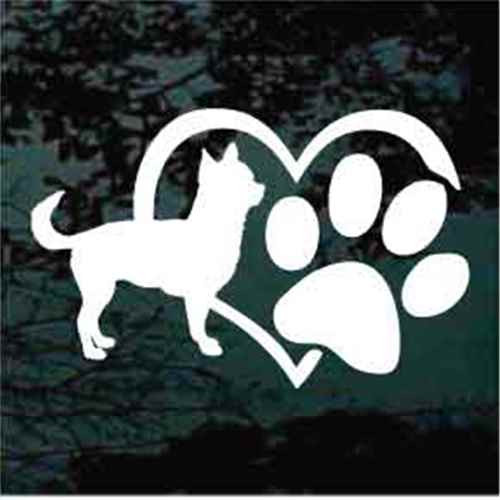 Chihuahua Heart Paw Window Decals