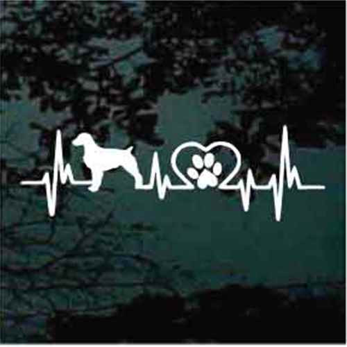 Brittany Spaniel Heartbeat car window decals stickers