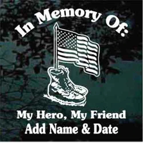 American Flag In Combat Boots Memorial decals stickers