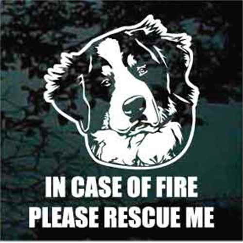 Bernese Mountain Dog Fire Rescue car window decals stickers