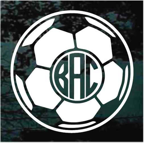 Soccer Ball Monogram car window decals stickers