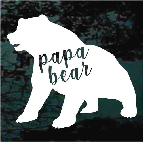 Papa Bear Sitting decals stickers