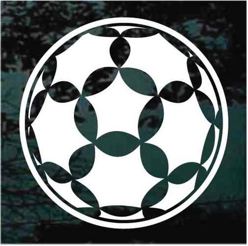 Rippled Soccer Ball car window decals stickers