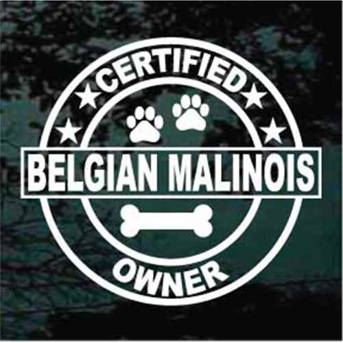 Certified Belgian Malinois Owner car window decals stickers