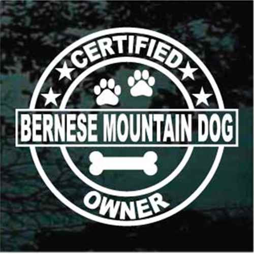 Certified Bernese Mountain Owner car window decals stickers