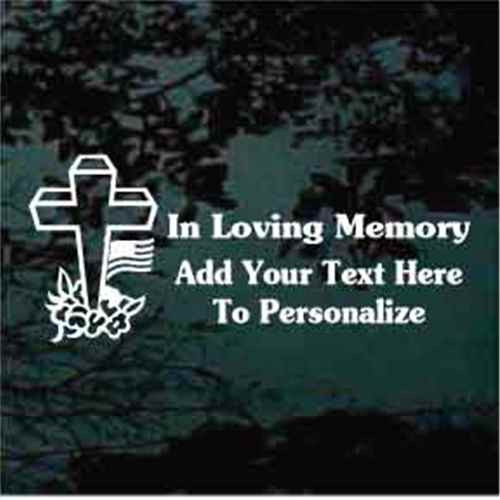 Patriotic Cross Memorial decals stickers