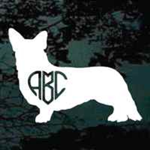 Corgi Heart Monogram Decals