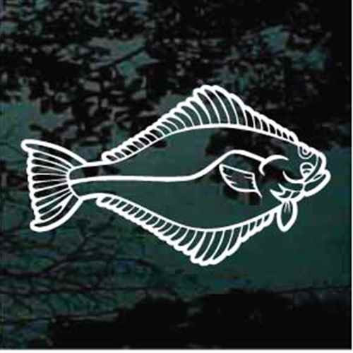 Wonderful Halibut Fish Window Decals