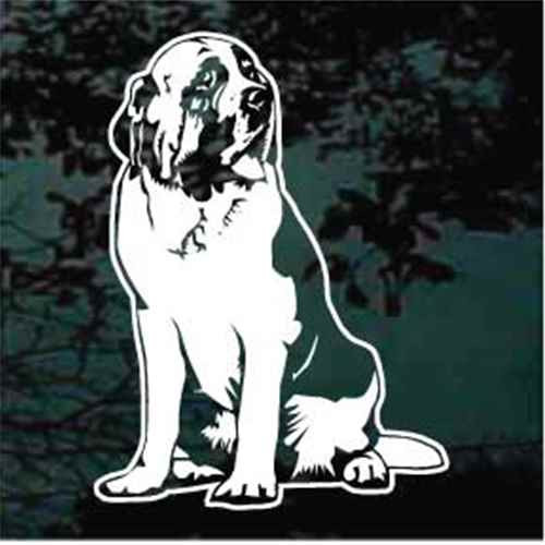 St. Bernard Sitting car window decals stickers