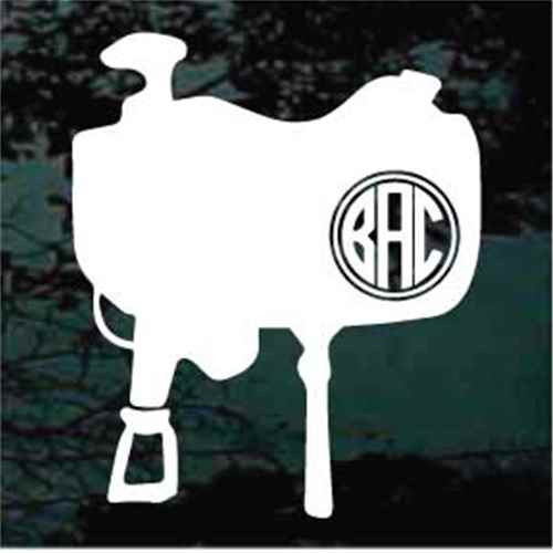 Horse Saddle Monogram Window Decals