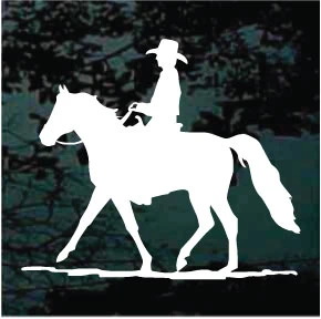 Cowboy Riding Gaited Horse car window decals stickers