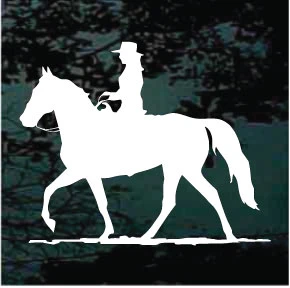 Cowgirl Riding Gaited Horse car window decals stickers