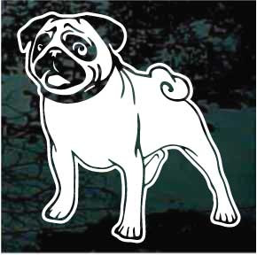 Happy Pug car window decals stickers