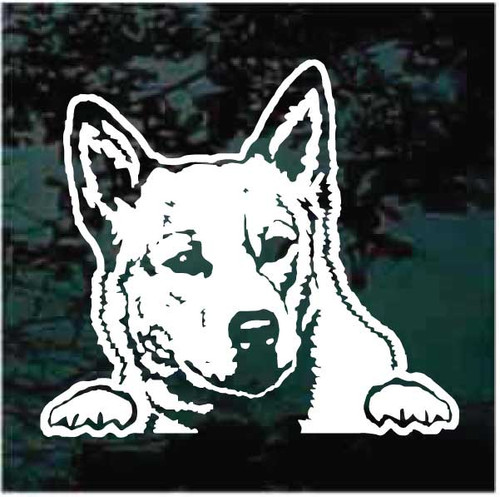 Australian Cattle Dog Peeking car window decals stickers