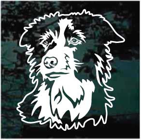 Detailed Border Collie Head car window decals stickers