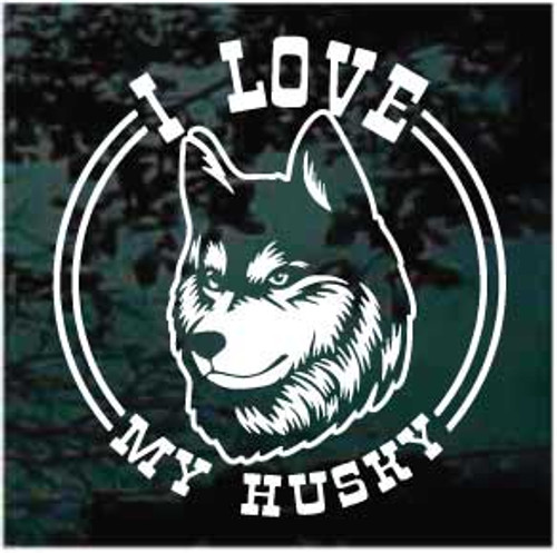 I Love My Husky car window decals stickers