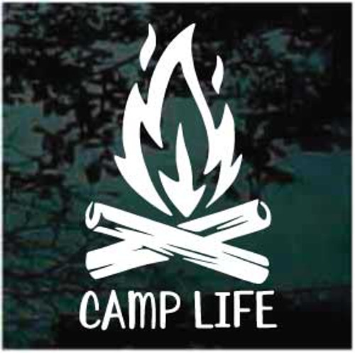 Camp Fire Camp Life car window decals stickers