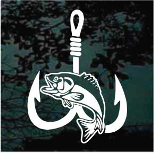 Fish Hook With Fish car window decals stickers