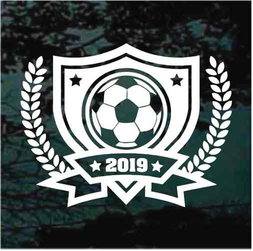 Soccer Wreath Shield car window decals stickers