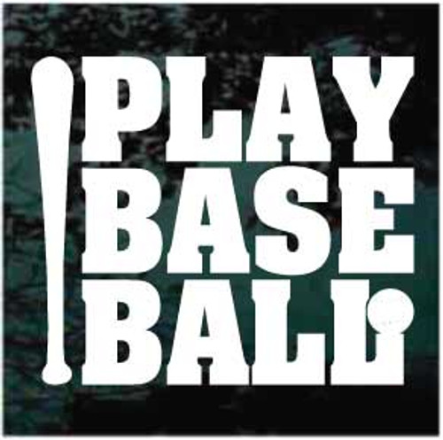 Play Baseball car window decals stickers