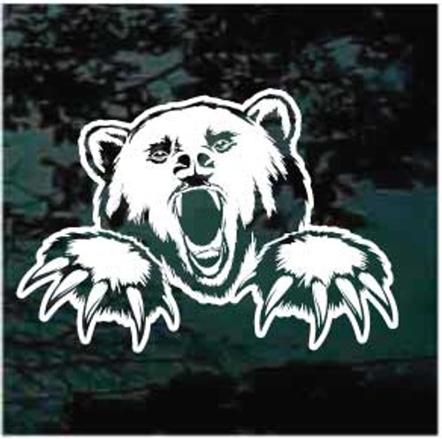 Angry Grizzly Bear Car Window Decals