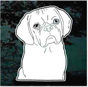 Pretty Puggle Head car window decals stickers
