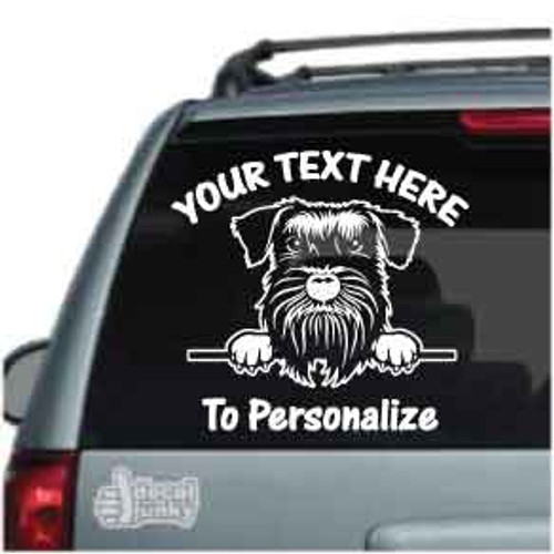 Schnauzer Looking Out The Window decals stickers