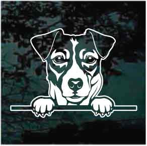 Jack Russell Terrier Peeking car window decals stickers