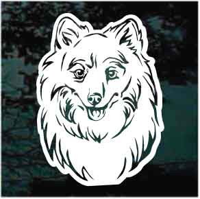 Lovely Japanese Spitz Head car window decals stickers