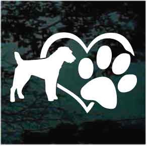 Jack Russell Heart Paw car window decals stickers