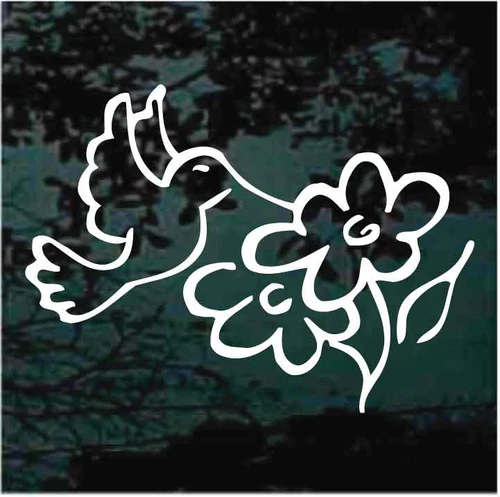 Hummingbird With Flower decals stickers