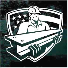 American Steel Worker Shield car window decals stickers
