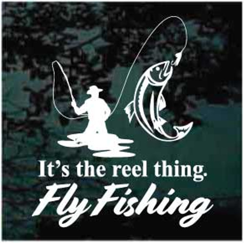 Man Fly Fishing Car Decals & Stickers