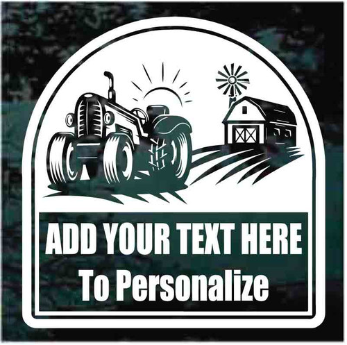 Tractor Farm Scene Border car window decals stickers