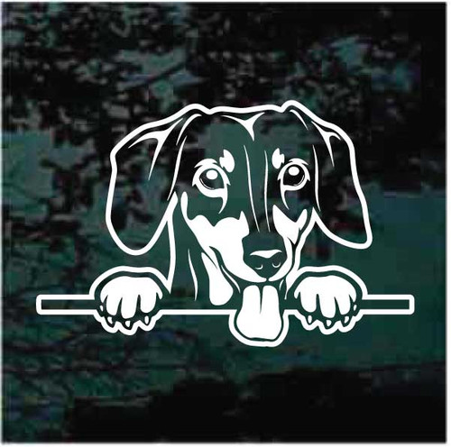 Dachshund Peeking car window decals stickers