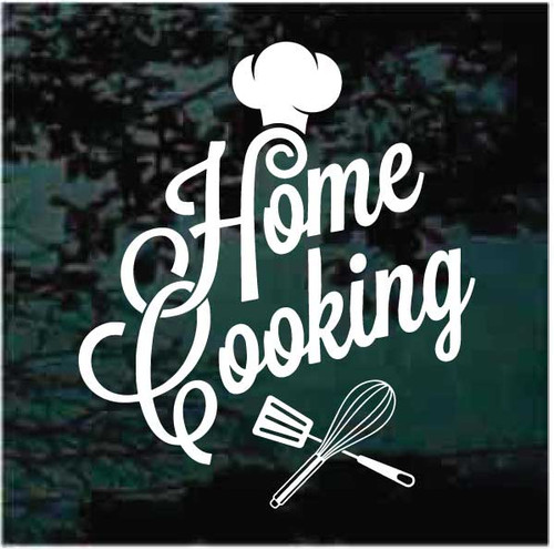 Home Cooking Chef's Hat Utensils car window decals stickers