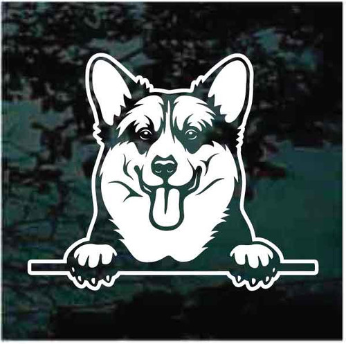 Pembroke Welsh Corgi Peeking car window decals stickers
