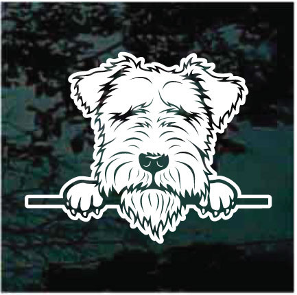 Lakeland Terrier Peeking Out The Window car window decals stickers