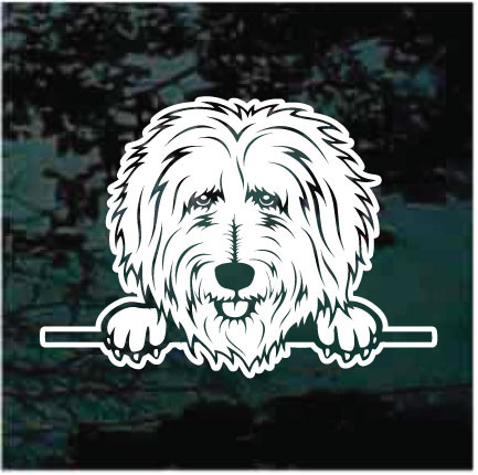 Goldendoodle Peeking car window decals stickers
