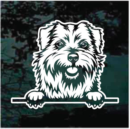 Norfolk Terrier Peeking car window decals stickers