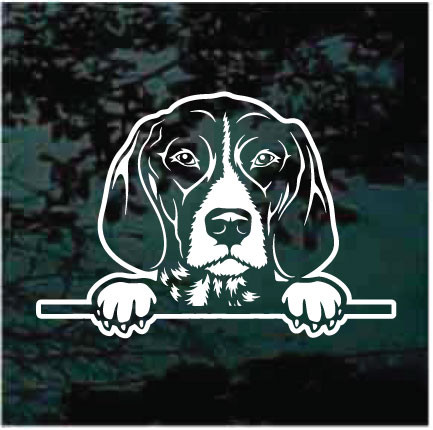 German Shorthaired Pointer Peeking car window decals stickers