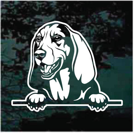 Basset Hound Peeking car window decals stickers