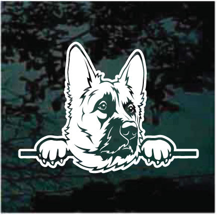 German Shepherd Peeking car window decals stickers