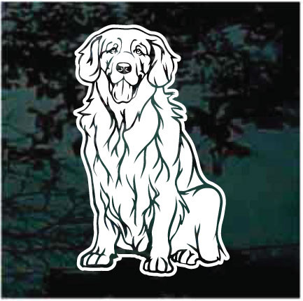 Happy Golden Retriever Sitting car window decals stickers