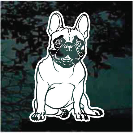 Happy French Bulldog Sitting car window decals stickers