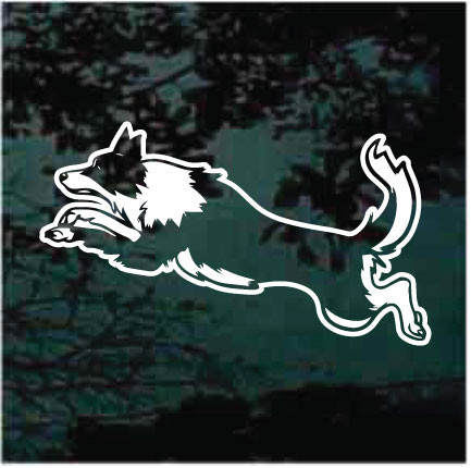 Running Border Collie car window decals stickers