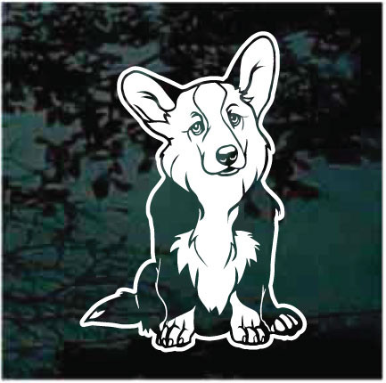 Pretty Corgi Sitting car window decals stickers