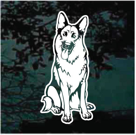 Happy German Shepherd Sitting car window decals stickers